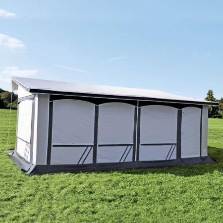 Preview: Dauervorzelt Allgäu Z00930 für Wohnwagen – Anbauhöhe 235–250 cm und zweiteilige Rückwand im Detail